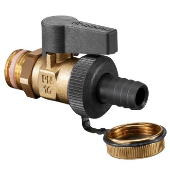 Oventrop 3/4" НР Кран шаровой со штуцером для шланга и колпачком