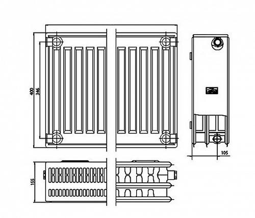 Kermi FKО 33 400х3000 панельный радиатор с боковым подключением