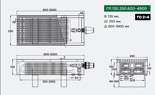 Itermic ITF 130-250-1200 конвектор напольный