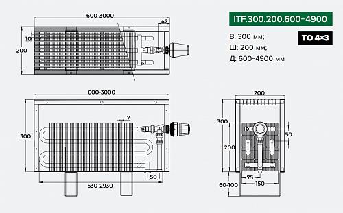 Itermic ITF 300-200-1400 конвектор напольный