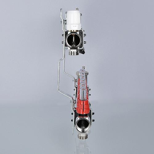 Valtec 1", 9 x 3/4", евроконус Коллекторный блок с регулировочными клапанами и расходомерами