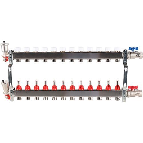 ROMMER Коллектор из нержавеющей стали в сборе с расходомерами 12 вых.