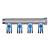 Henco Коллектор 3/4" с синими шаровыми кранами, 3/4"НР под евроконус, 3/4" - 4xEK14,16,18,20