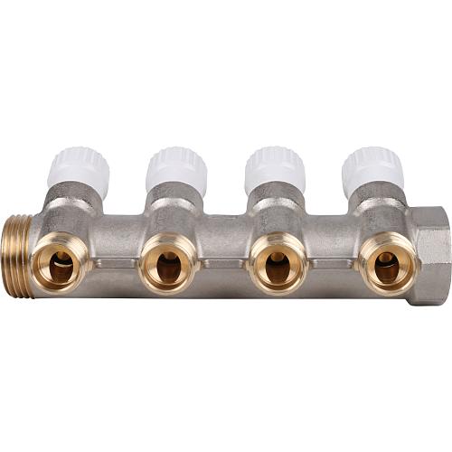 SMB 6851 341204 Stout Коллектор распределительный 3/4", 4 отвода 1/2" (плоское уплотнение)