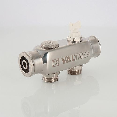 Valtec 1", 10 х 3/4" Коллектор 10 вых. из нержавеющей стали с межосевым расстоянием выходов 50 мм (евроконус)