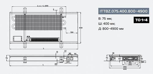 Itermic ITTBZ 075-1800-400 внутрипольный конвектор