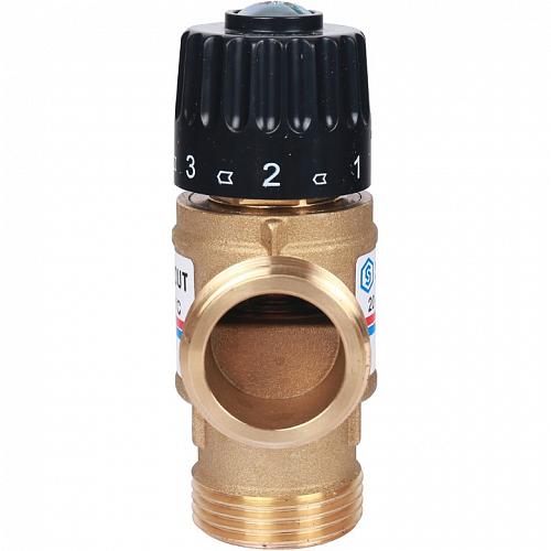 STOUT Термостатический смесительный клапан для систем отопления и ГВС. G 1” НР 20-43°С KV 2,5