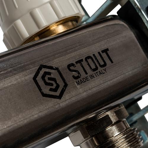SMS 0912 000012 STOUT Коллектор из нержавеющей стали в сборе без расходомеров 12 вых.
