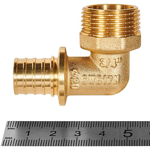 ROMMER Уголок-переходник с наружной резьбой 20xG3/4 для трубы из сшитого полиэтилена осевой