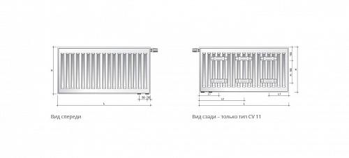 Purmo Ventil Compact CV11 300x500 стальной панельный радиатор с нижним подключением