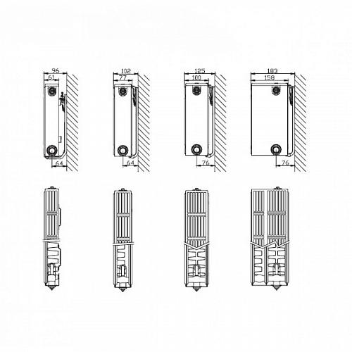 STELRAD Compact 21 500х2400 Стальные панельные радиаторы с боковым подключением