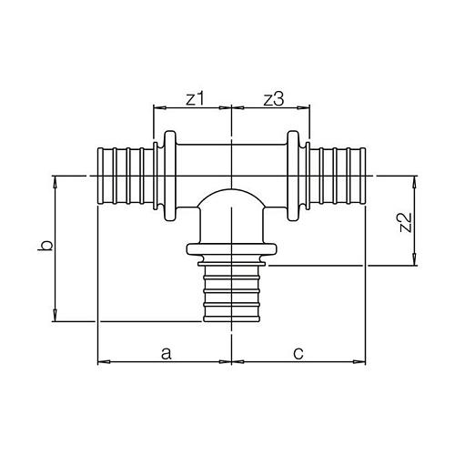Тройник Rehau Rautherm S с уменьшенным боковым проходом 20-17-20