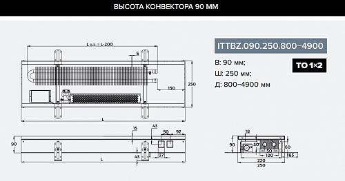 Itermic ITTBZ 090-1600-250 внутрипольный конвектор