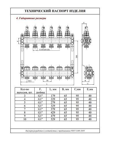 Valtec 1", 9 x 3/4", евроконус Коллекторный блок с регулирующими клапанами и расходомерами