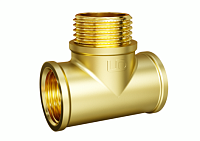 Тройники равнопроходные с переходом на наружную резьбу латунь
