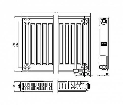 Kermi FTV 11 300x2000 панельный радиатор с нижним подключением
