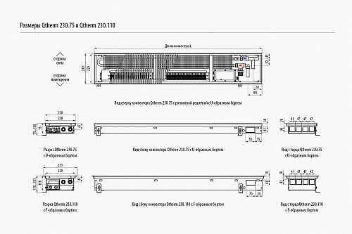 Varmann Qtherm 230-110-2500 Внутрипольный конвектор с принудительной конвекцией