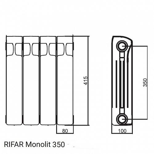 Rifar Monolit 350 11 секций биметаллический секционный радиатор