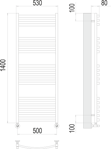 Terminus Сицилия П18 500х1200 Водяной полотенцесушитель 