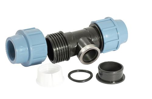 Unipum D25x1/2" Тройник в/р фитинг для труб ПНД