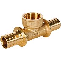 ROMMER Тройник-переходник с внутренней резьбой 25xG3/4 для трубы из сшитого полиэтилена осевой