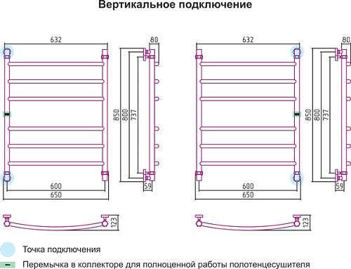 Сунержа Галант 800x600 Водяной полотенцесушитель 