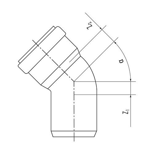 Отвод Rehau Raupiano Plus 110/30°