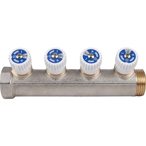 SMB 6851 341204 Stout Коллектор распределительный 3/4", 4 отвода 1/2" (плоское уплотнение)