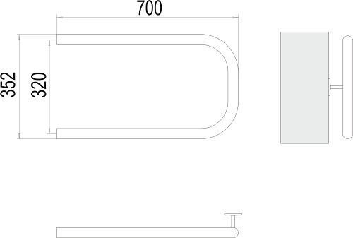 Terminus П-образной формы 1" 320х700 Водяной полотенцесушитель 