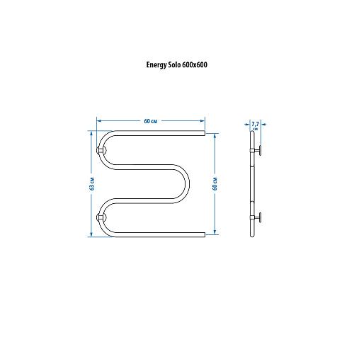 Energy Solo 600x600 Водяной полотенцесушитель