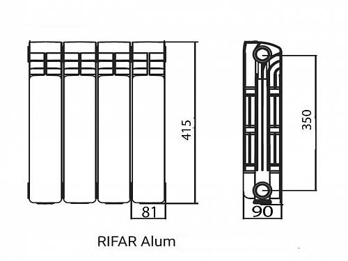 Rifar Alum 350 16 секции алюминиевый секционный радиатор