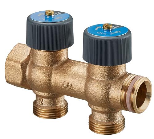 Oventrop Multidis R 3/4"ВН на 2 выхода 3/4"ЕК Распределительный коллектор с запорными вентилями