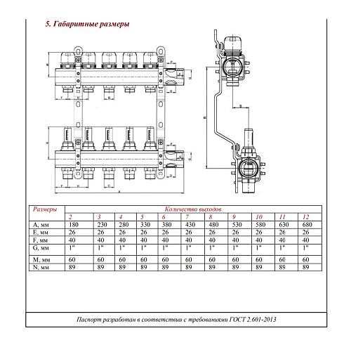 Valtec 1", 10 x 3/4", "евроконус" Коллекторный блок с регулировочными клапанами и расходомерами