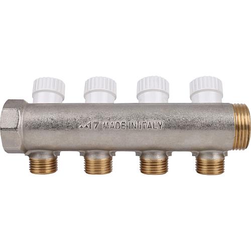 SMB 6851 341204 Stout Коллектор распределительный 3/4", 4 отвода 1/2" (плоское уплотнение)