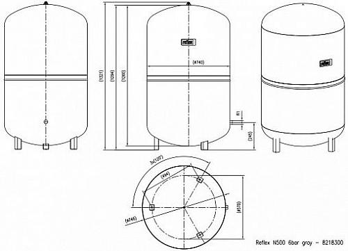 Reflex N 500 6bar мембранный расширительный бак для закрытых систем отопления
