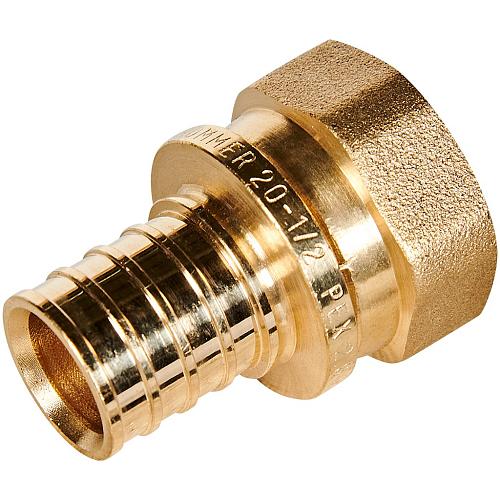 ROMMER Переходник с накидной гайкой 20xG1/2 для трубы из сшитого полиэтилена осевой